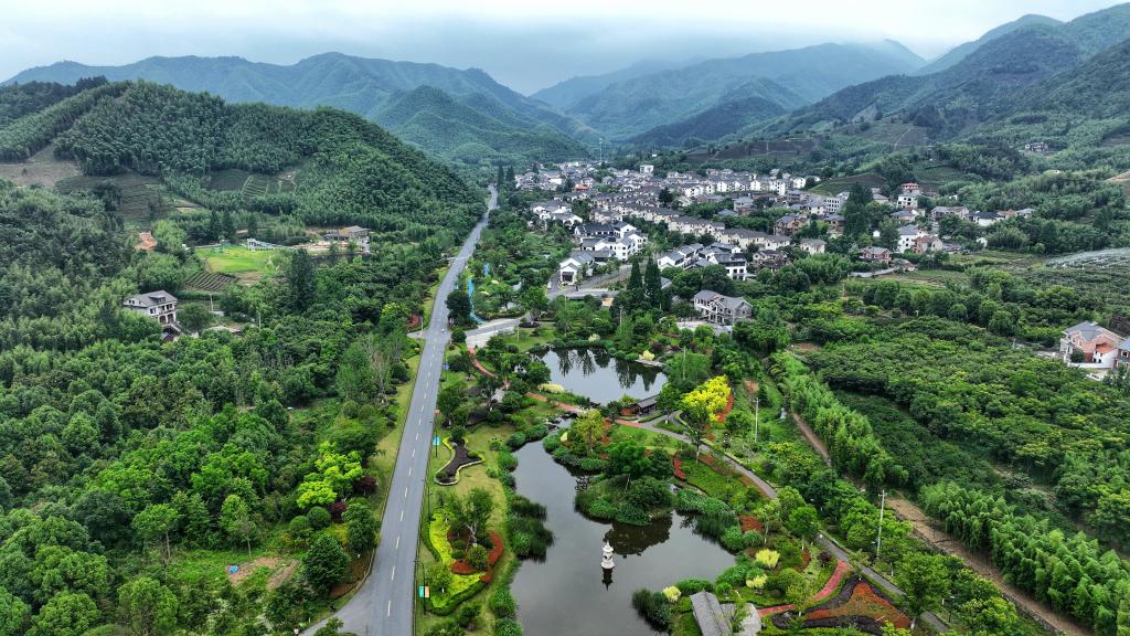 2023年6月6日,杭州余杭区径山镇乡村,生态碧水、沿路花海与村庄农房相映成趣,构成一幅美丽的山水田园画。 2023年6月6日,杭州余杭区径山镇乡村,生态碧水、沿路花海与村庄农房相映成趣,构成一幅美丽的山水田园画。